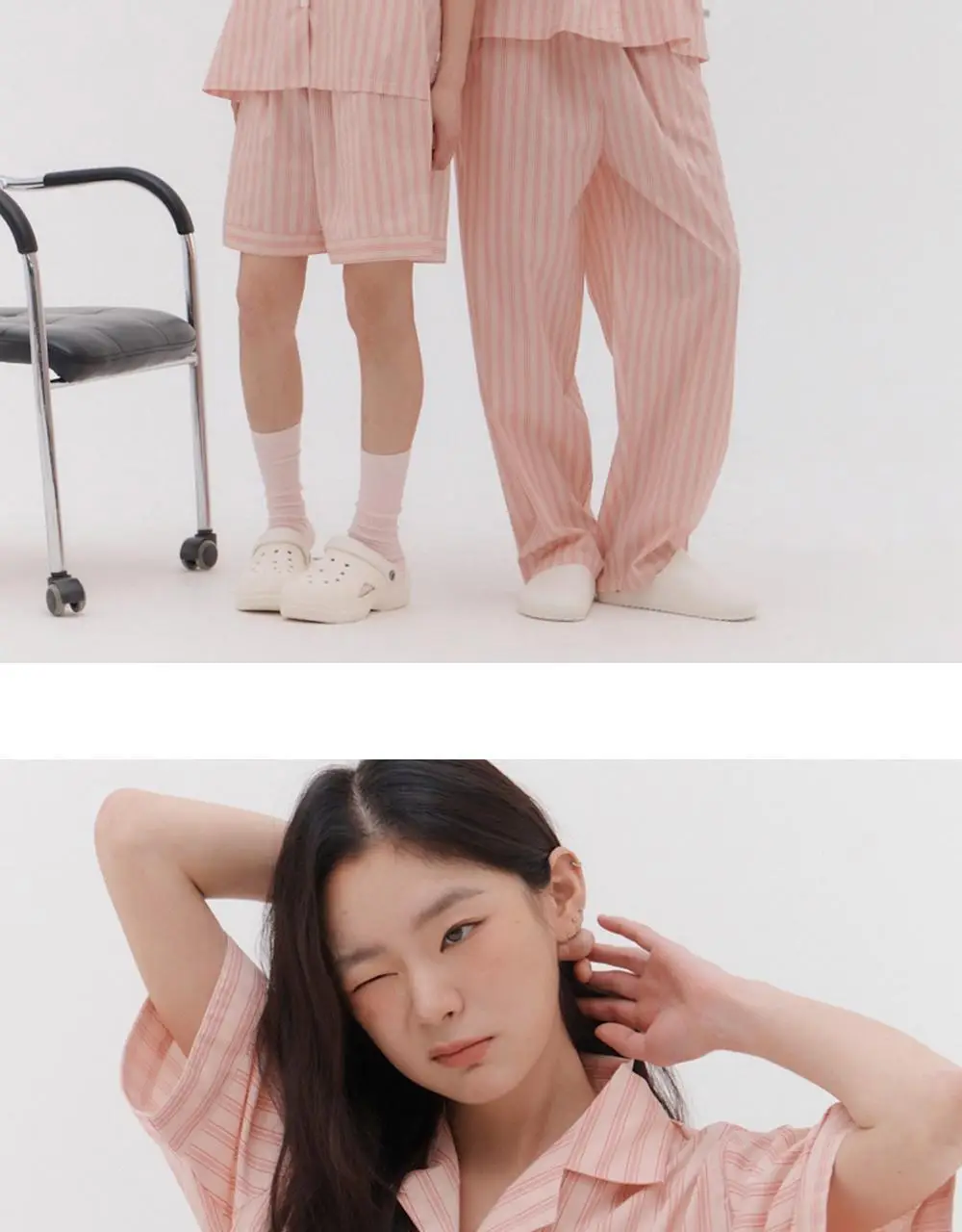 [곽민경 PICK] 오프아워 타이드리듬 글로시피치 반팔 잠옷 세트 (M / L / XL) 상세페이지 13